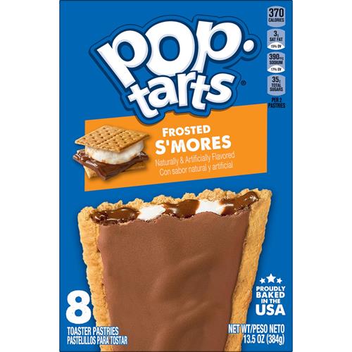 Pop-Tarts Toaster Pastries, Breakfast Foods, Kids Snacks, Frosted Smores, 13.5Oz Box (8 Pop-Tarts)