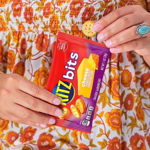 Ritz Bits Cheese Sandwich Crackers, Lunch Snacks, 10 Snack Packs