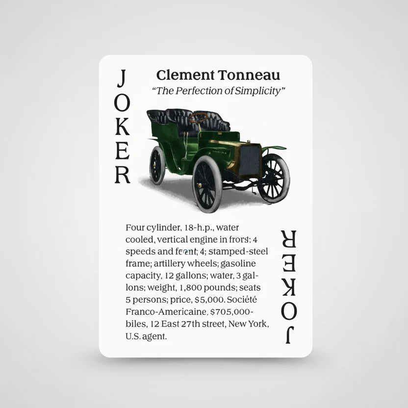 Turn of the Century Motor Cars Playing Cards
