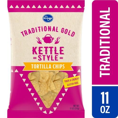 Kroger Traditional Gold Kettle Style Tortilla Chips 11 oz