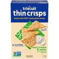 Triscuit Thin Crisps Sour Cream & Onion Whole Grain Wheat Crackers, Lunch Snacks, Snack Crackers, 7.1 Oz
