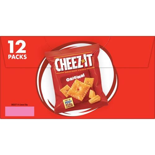 Cheez-It Cheese Crackers, Baked Snack Crackers, Lunch Snacks, Grab N Go, Original, 12Oz Box (12 Packs)