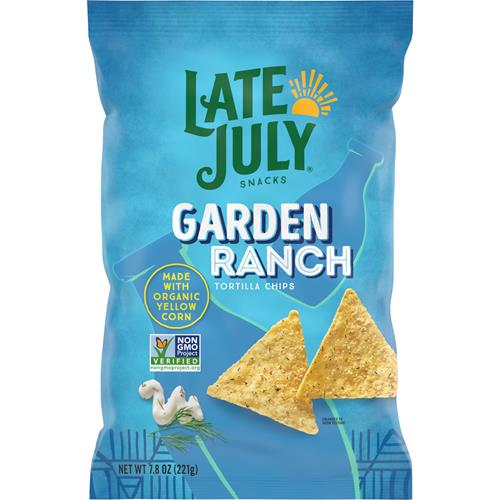Late July Snacks, Garden Ranch Tortilla Chips, 7.8-Oz. Bag
