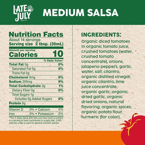 Late July Snacks Medium Salsa, 15.5 Oz Jar
