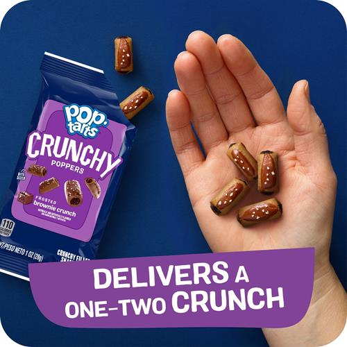 Pop-Tarts Crunchy Poppers Crunchy Filled Snack Pieces, Kids Snacks, On-The-Go Snacks, Frosted Brownie Crunch, 5Oz Box (5 Pouches)
