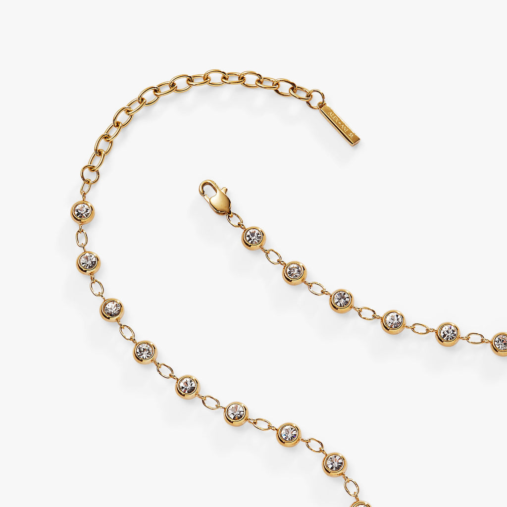 Crystal Pebble Chain Necklace