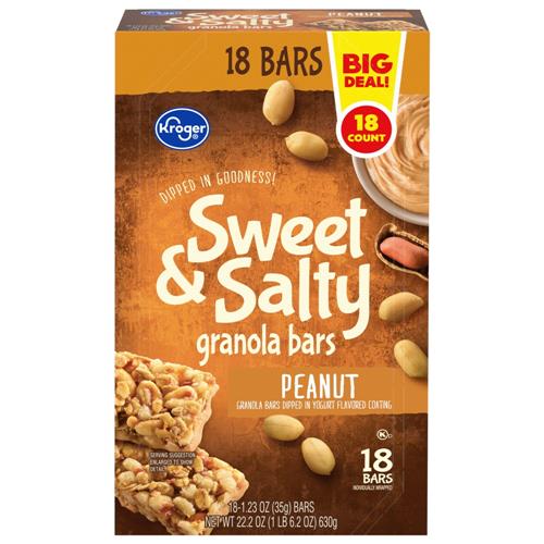 Kroger Sweet & Salty Peanut Granola Bars 18 ct