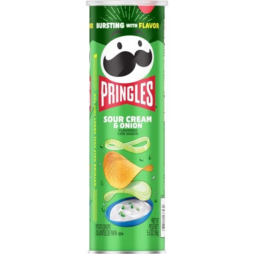 Pringles Potato Crisps Chips, Lunch Snacks, On-The-Go Snacks, Sour Cream And Onion, 5.5Oz Can (1 Can)