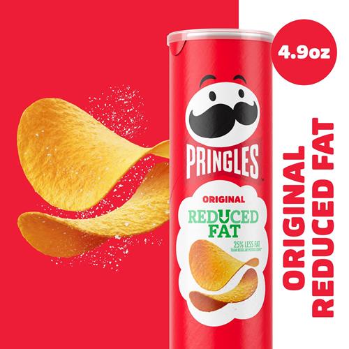 Pringles Potato Crisps Chips, Lunch Snacks, On-The-Go Snacks, Reduced Fat, 4.9Oz Can (1 Can)