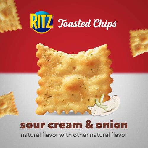 Ritz Toasted Chips Sour Cream And Onion Crackers, Party Snacks, 8.1 Oz