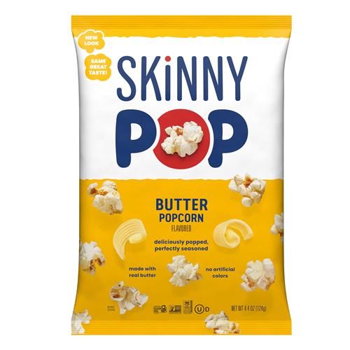 Skinnypop Butter Popcorn, Gluten Free, Non-Gmo, Healthy Popcorn Snacks, Skinny Pop, 4.4Oz Grocery Size Bag