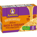 Annies Deluxe Shells And Aged Cheddar, Pasta And Cheese Sauce, Mac And Cheese Made With Organic Pasta, Dinner Side Or Snacks, 11 Oz