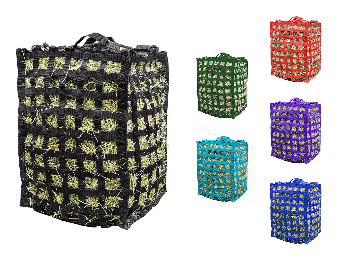 Natural Grazer 4-Sided Slow Feeder Horse Hay Bag – 1.75" Square Openings – Limited Hay Access | Patented Design – 1-Year Warranty