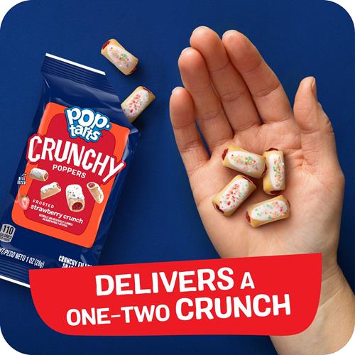 Pop-Tarts Crunchy Poppers Crunchy Filled Snack Pieces, Kids Snacks, On-The-Go Snacks, Frosted Strawberry Crunch, 5Oz Box (5 Pouches)