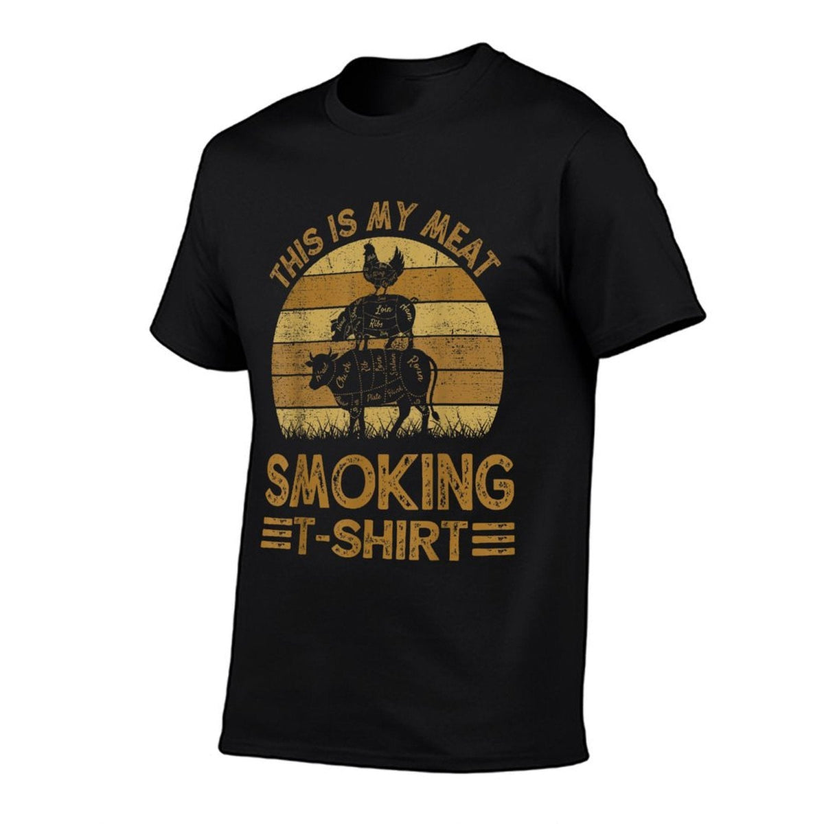 Funny This Is My Meat Smoking Mens BBQ Barbeque Dad  Graphic-printed T-Shirt