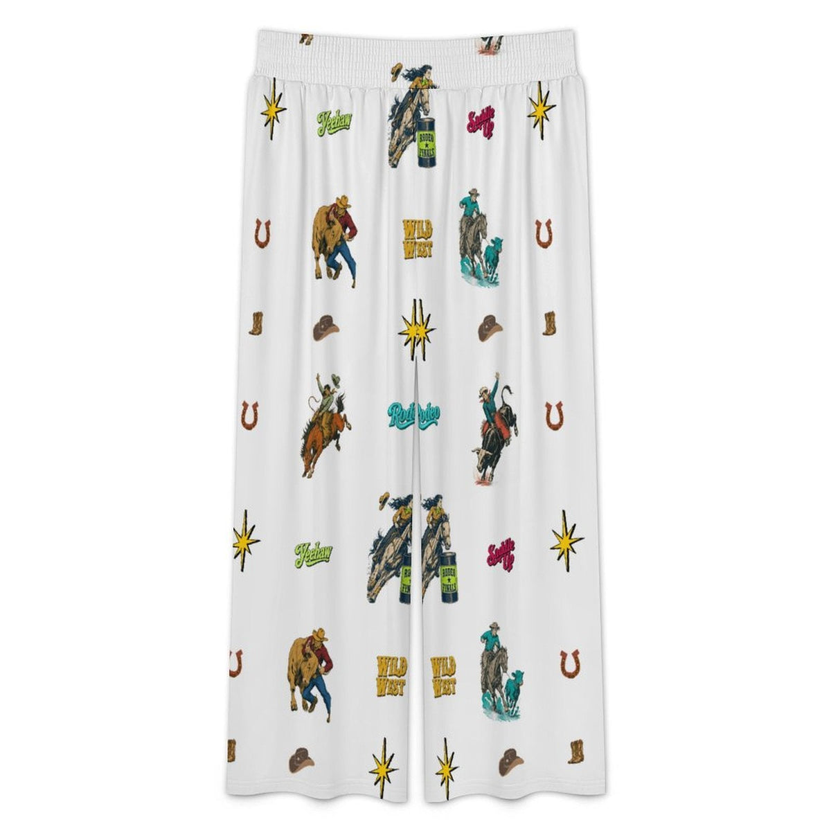 Baha Ranch The Last Roundup Rodeo High Waisted Wide Leg Pants