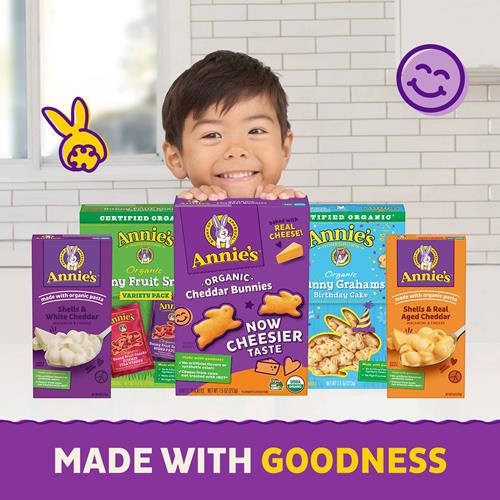 Annies Vegan Mac And Cheddar Flavor Pasta And Sauce, Organic, Plant Based, Dinner Side Or Snacks, 6 Oz