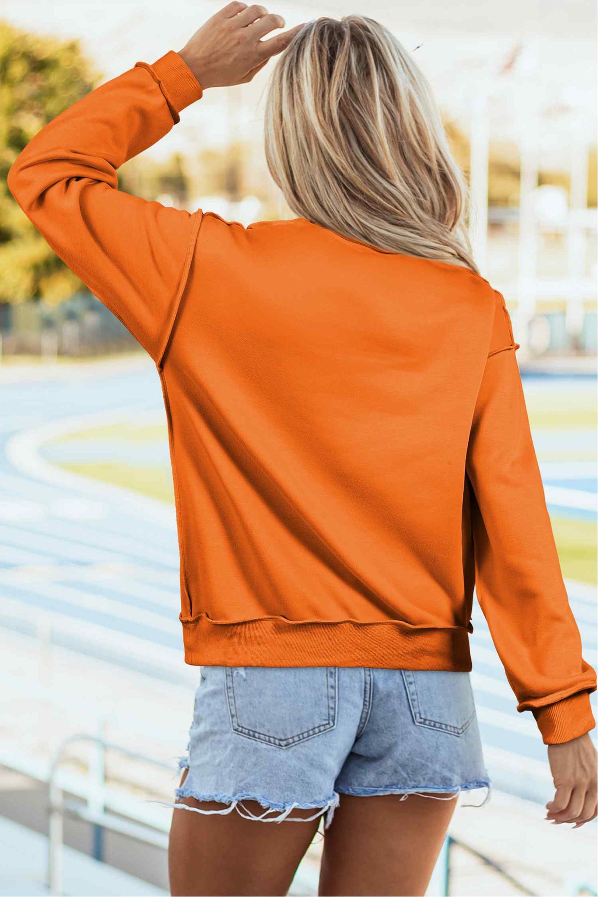 Carrot Oversize Halloween Print Mock Neck Reversible Sweatshirt