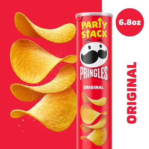 Pringles Potato Crisps Chips, Lunch Snacks, On-The-Go Snacks, Party Stack, Original, 6.8Oz Can (1 Can)