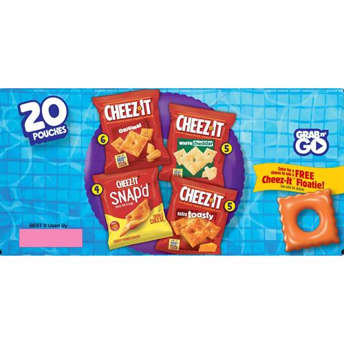 Cheez-It Cheese Crackers, Baked Snack Crackers, Lunch Snacks, Grab N Go, Variety Pack, 19.1Oz Box (20 Packs)