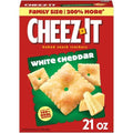 Cheez-It Cheese Crackers, Baked Snack Crackers, Lunch Snacks, Family Size, White Cheddar, 21Oz Box (1 Box)