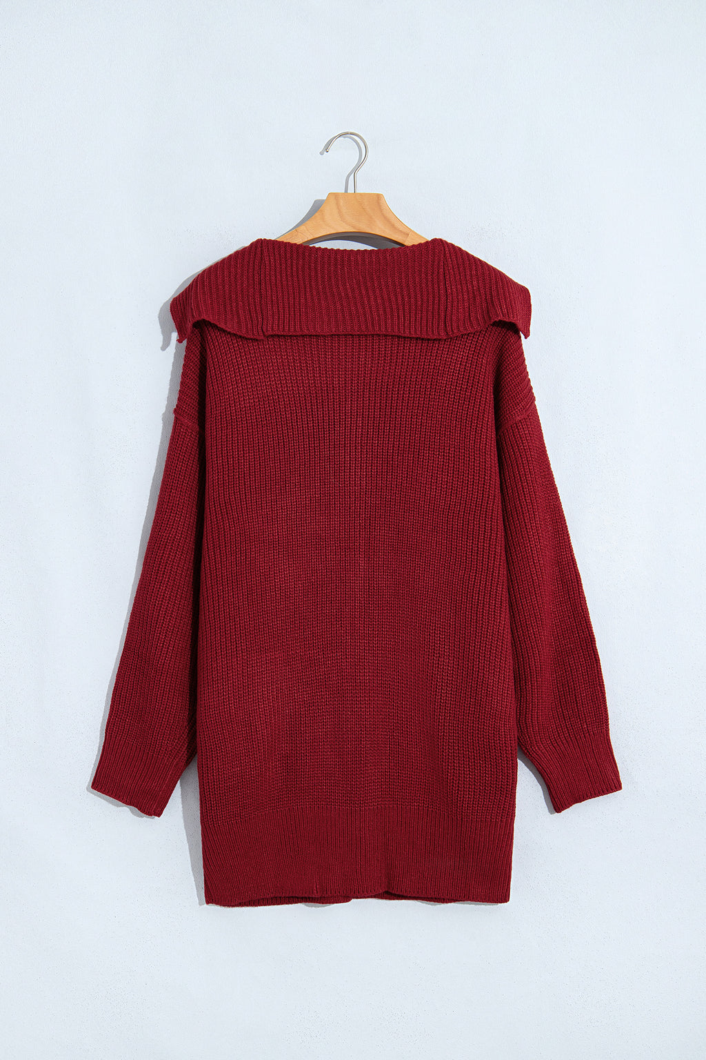 Red Dahlia Solid Color Knit Oversized Button Front Sweater Cardigan