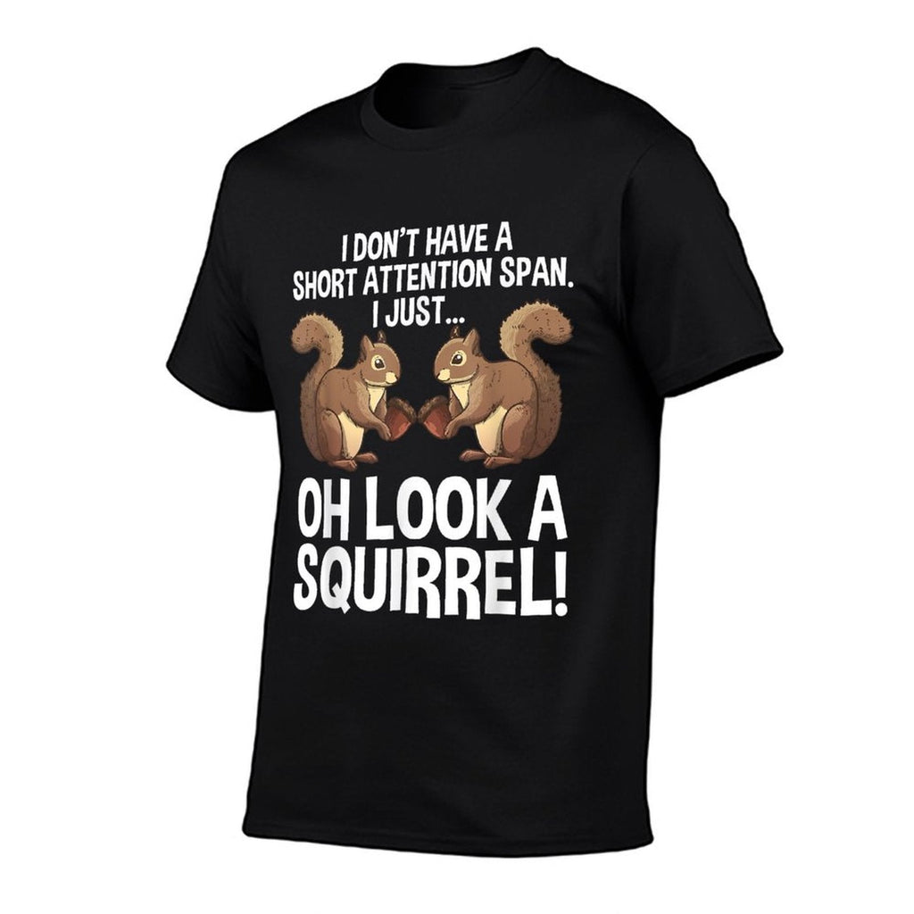 Funny ADHD Squirrel Design For Men Women Chipmunk Pet Lovers  Fade-proof Color T-Shirt