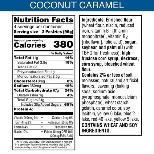 Pop-Tarts Girl Scout Toaster Pastries, Breakfast Foods, Kids Snacks, Frosted Coconut Caramel, 13.5Oz Box (8 Pop-Tarts)