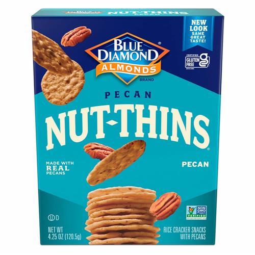 Blue Diamond Nutthins Cracker Snacks, Pecan, Boxes, 4.25 Oz