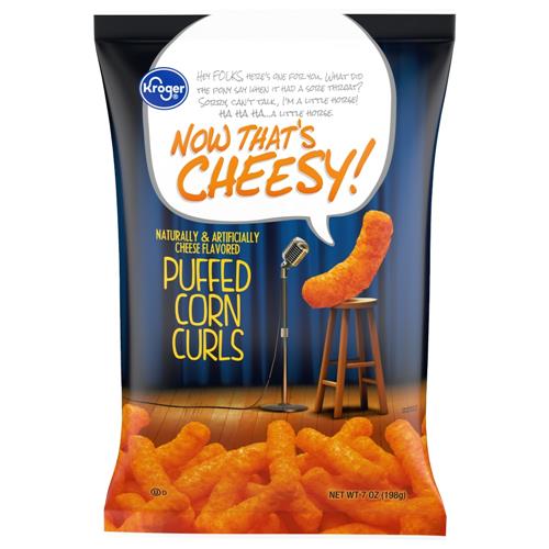 Kroger Cheesy Puffed Corn Curls Chips 7 oz