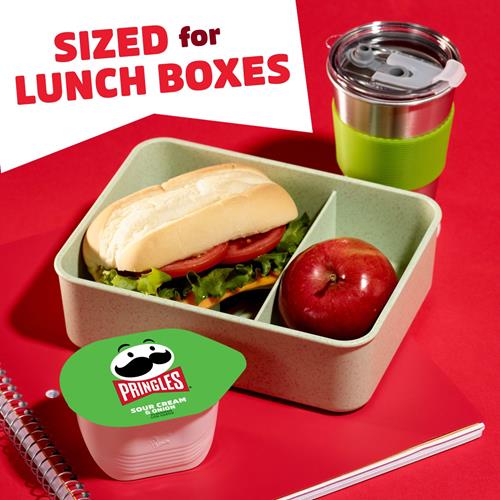Pringles Potato Crisps Chips, Lunch Snacks, On-The-Go Snacks, Snack Stacks, Sour Cream And Onion, 8.8Oz Tray (12 Cups)