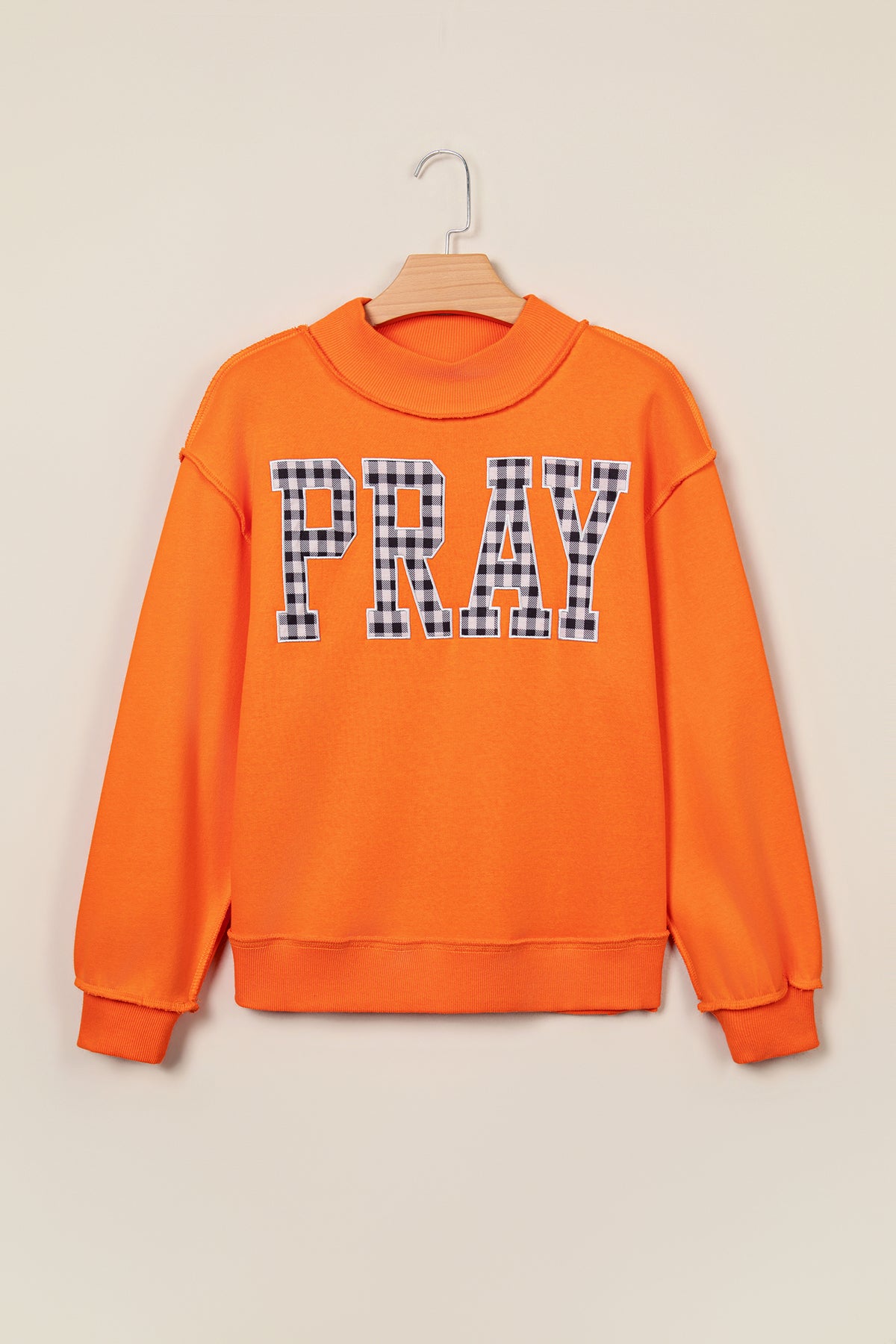 Gray PRAY Polka Dot Embroidered Mock Neck Sweatshirt