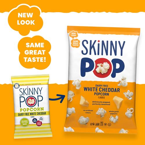 Skinnypop White Cheddar Popcorn, Gluten Free, Non-Gmo, Healthy Snacks, Skinny Pop, 4.4Oz Grocery Size Bag