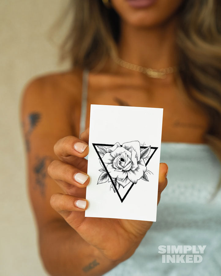 Geometric Rose Tattoo
