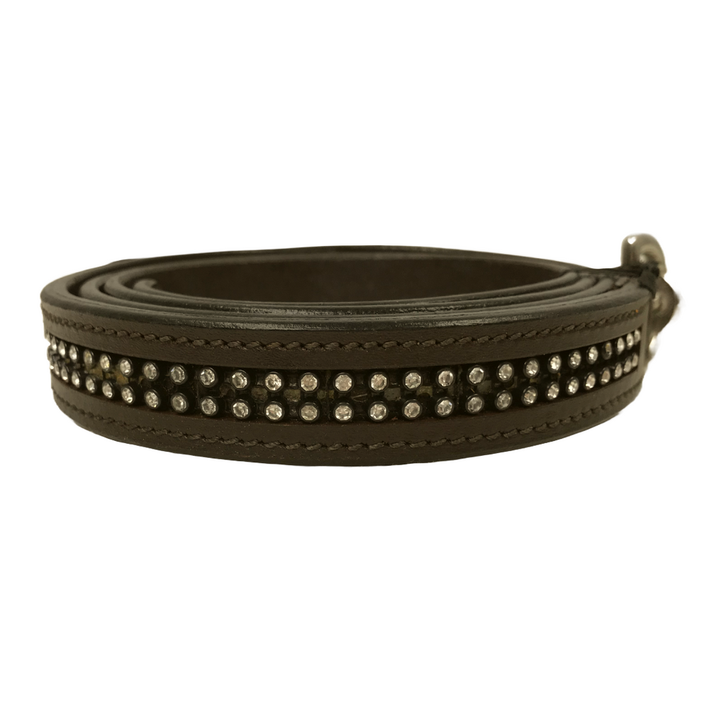 Derby Originals Multipurpose Crystal Inlay Leather Lead for Cattle, Horse or Dog with Chain and Swivel Snap-One Year Limited Warranty