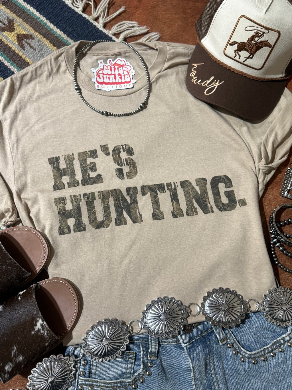 He's Hunting Graphic Tee