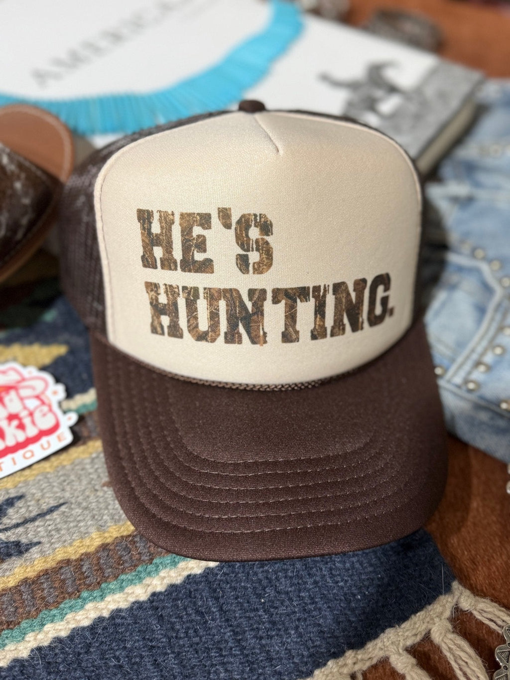 He's Hunting Trucker Hat