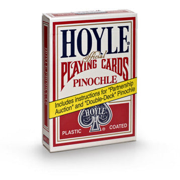 Hoyle Pinochle Playing Cards – Shell Back (Red & Blue, Jumbo Index)