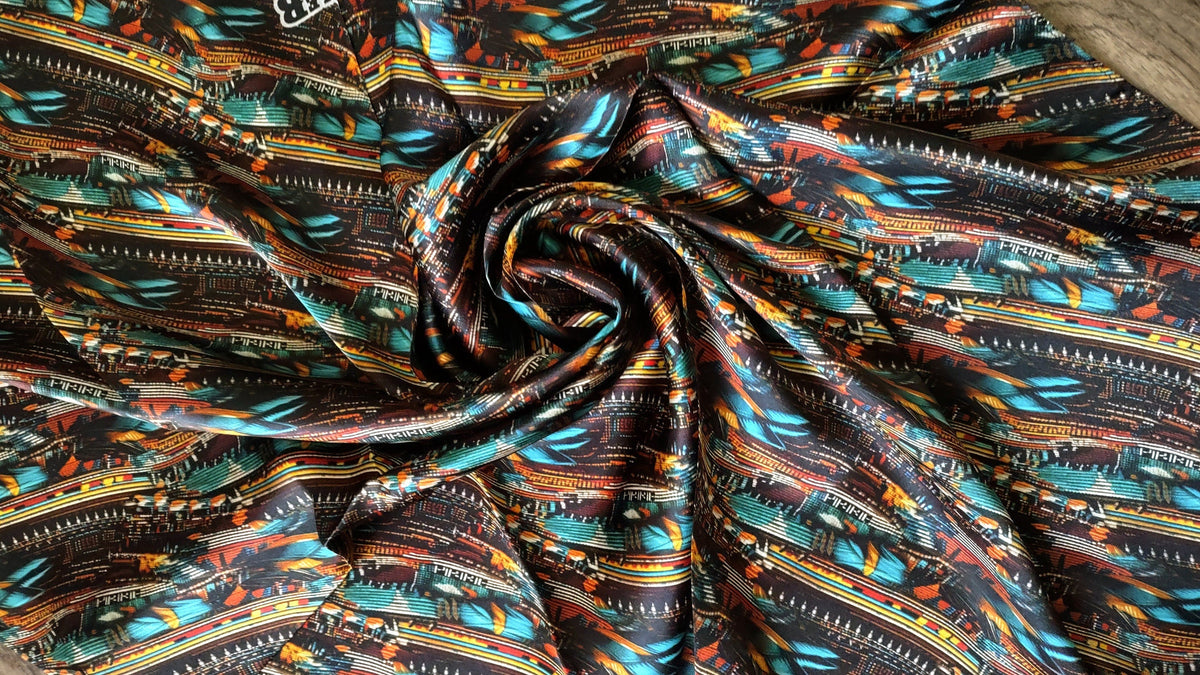 Wild Rag 100% SILK Seed Bead Native Style Cowboy Western Neck Scarf Bandanna by Double B Wild Rags