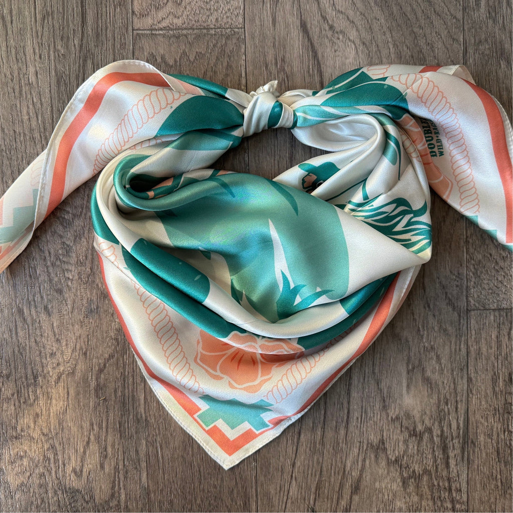 Wild Rag 100% SILK Desert Cowgirl and Cactus Cowboy Neck Scarf Bandanna by Double B Wild Rags