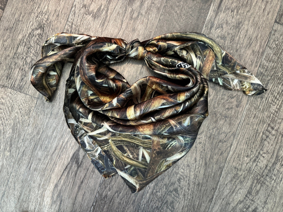 Wild Rag 100% SILK 834 Deer Antler Camo Camouflage Cowboy Western Neck Scarf Bandanna by Double B Wild Rags
