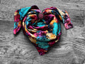 100% Silk Wild Rag Jewel Tone Bold Succulent Cactus by Double B Wild Rags
