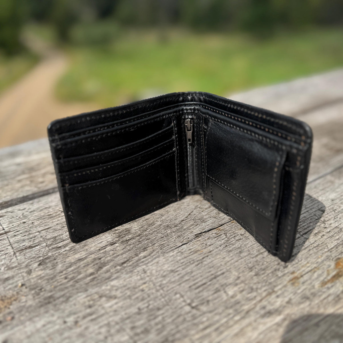 Men’s Western bi-fold wallet Deep Red and Black Floral details by Double B Wild Rags