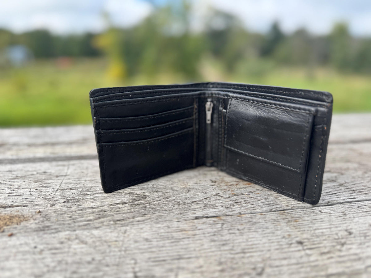 Men’s Western bi-fold wallet tooled floral details by Double B Wild Rags