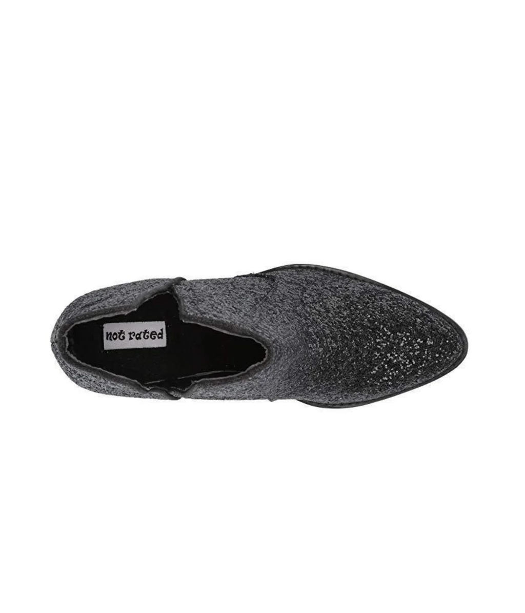 Fiera Glitter Booties in Black by Not Rated