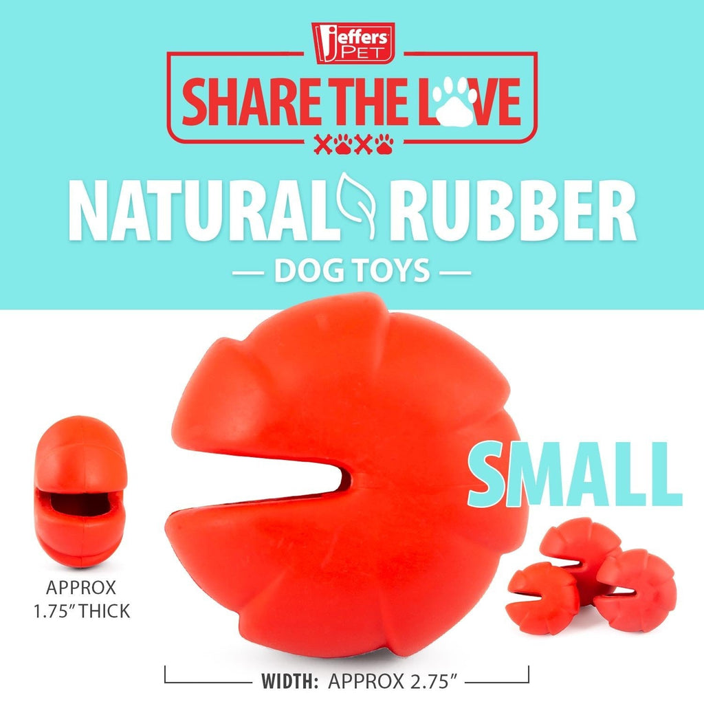 Jeffers Red Millipede Natural Rubber Treat Dispensing Dental Dog Chew Toy