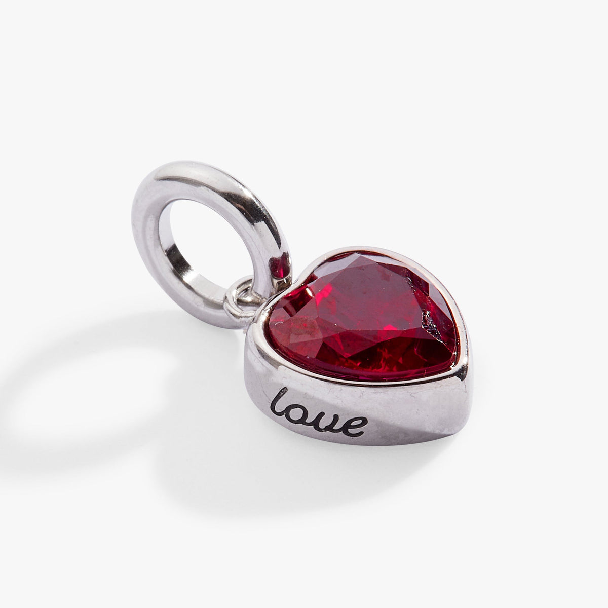 July 'Love' Heart Birthstone Charm