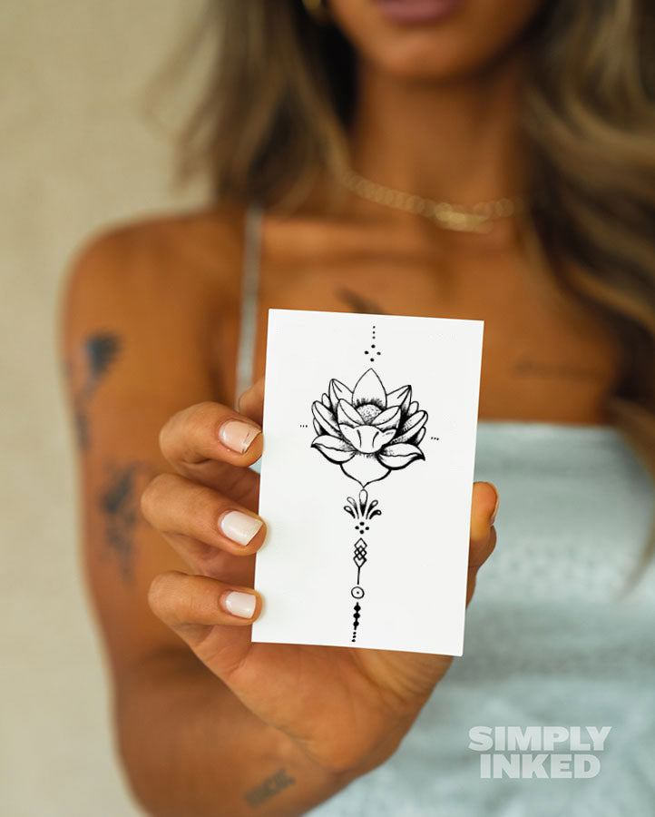 Lotus Flower Temporary Tattoo