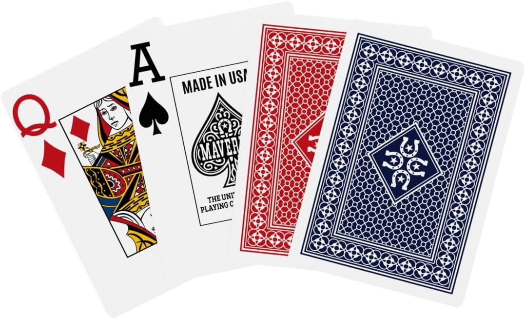 Maverick Playing Cards Brick (12 Decks, Red & Blue) – Jumbo Index – Made in USA