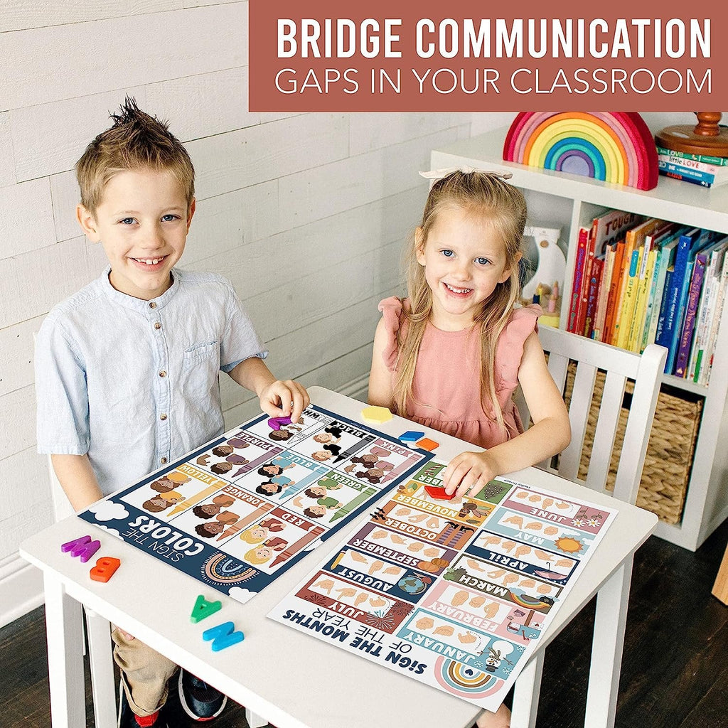 ASL Sign Language Kit: Boho 8 Poster Set